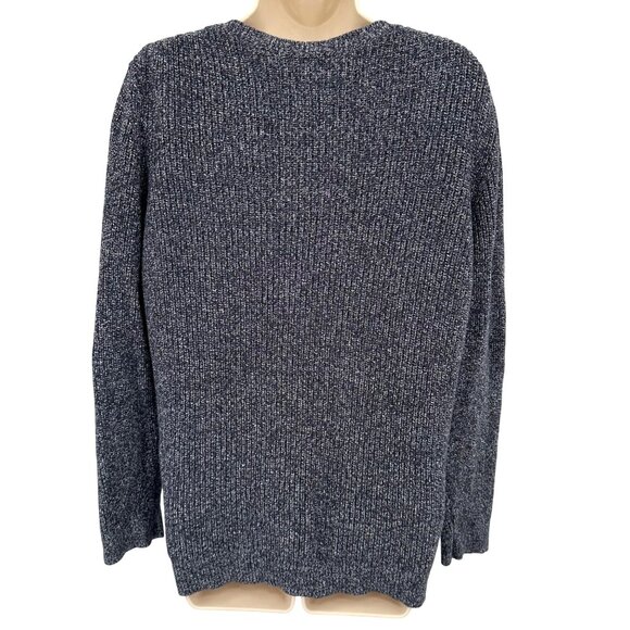 Talbots Womens Cable Knit Black White Cotton Blend Long Sleeve Sweater 1X - Picture 4 of 8